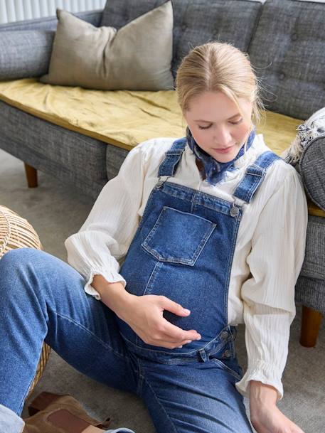 Salopette in jeans voor zwangerschap en borstvoeding double stone+ongewassen denim - vertbaudet enfant 