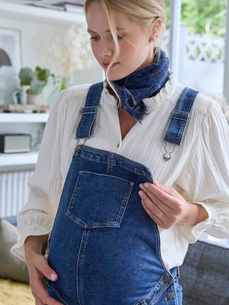 Salopette in jeans voor zwangerschap en borstvoeding double stone+ongewassen denim - vertbaudet enfant 