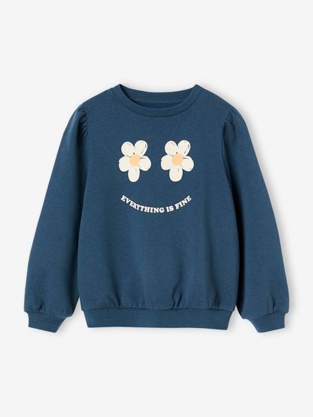 Set voor meisjes bedrukte sweater + legging marineblauw+rozenhout - vertbaudet enfant 