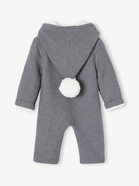 Gevoerde gebreide baby jumpsuit gemêleerd grijs - vertbaudet enfant 