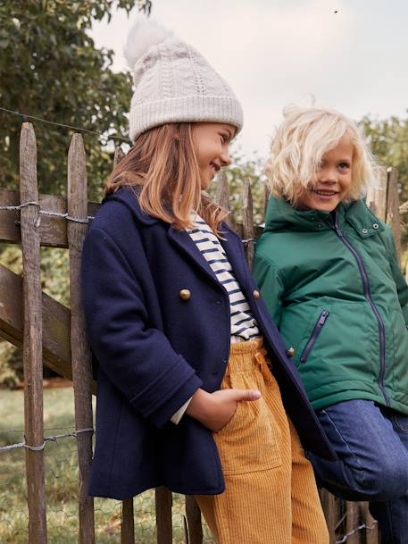 Officiersjas voor meisjes van wol marineblauw - vertbaudet enfant 