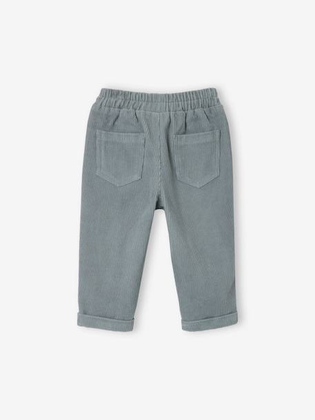 Corduroy babybroek grijsblauw+korstmos+nachtblauw - vertbaudet enfant 