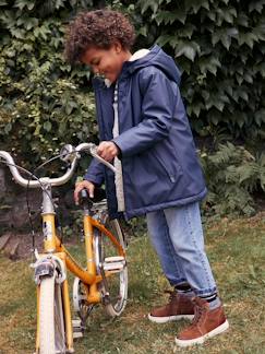 Jongens-Mantel, jas-Regenjas-Regenjas met capuchon voor jongens en sherpa voering