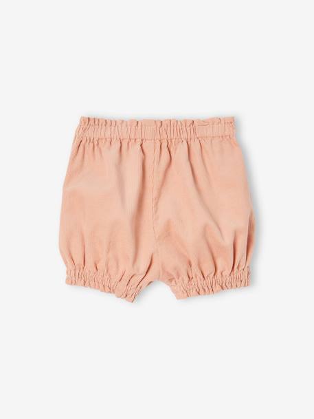 Set van 2 fluwelen bloomers voor baby's oudroze - vertbaudet enfant 