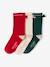 Kerstset Girly Socks set van 3 paar meisjessokken met strik rood - vertbaudet enfant 