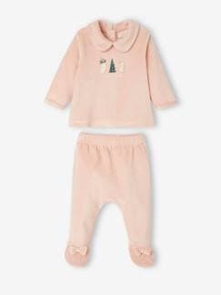 Baby-Fluwelen babypyjama in 2 delen voor Kerstmis