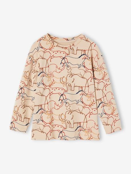 Prehistorische grafisch jongensshirt beige - vertbaudet enfant 