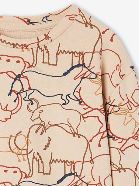 Prehistorische grafisch jongensshirt beige - vertbaudet enfant 