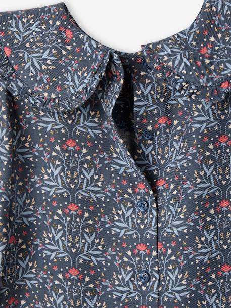 Bloemenblouse met claudinekraag baby's leiblauw - vertbaudet enfant 