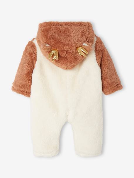 Onesie 'Kerstrendier' voor baby's met pluche-effect pecannoot - vertbaudet enfant 