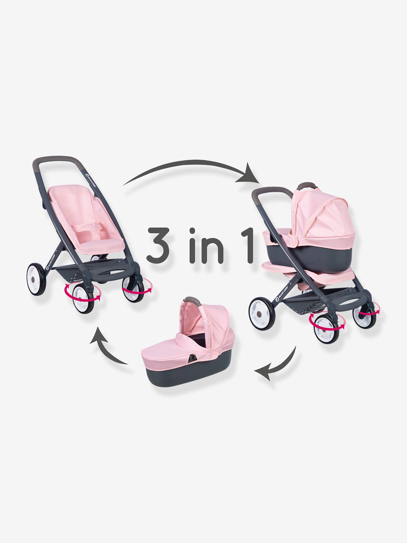 Maxi Cosi Kinderwagen Landau 3 in 1 SMOBY rozen Speelgoed