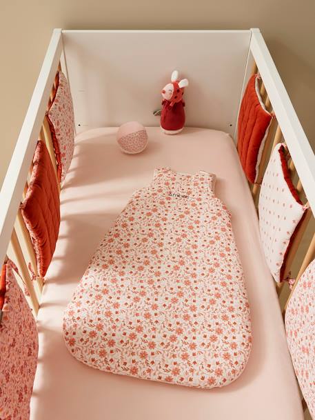 Modulaire bedbumper / veranderbare boxrand HAPPY BOHEME roze, bedrukt - vertbaudet enfant 