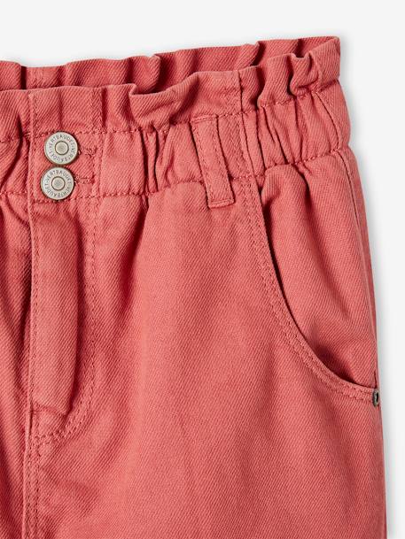 Paperbag-broek voor meisjes met fleece voering nachtblauw+oudroze - vertbaudet enfant 
