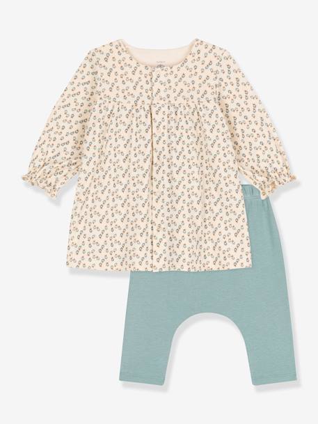 PETIT BATEAU badstof babyjurk met legging beige - vertbaudet enfant 