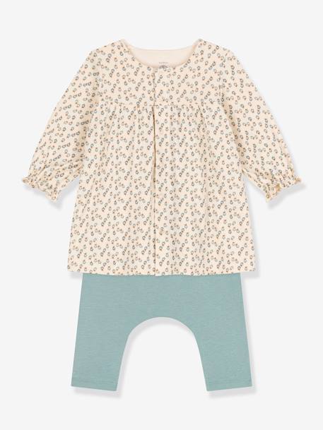 PETIT BATEAU badstof babyjurk met legging beige - vertbaudet enfant 