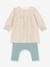 PETIT BATEAU badstof babyjurk met legging beige - vertbaudet enfant 