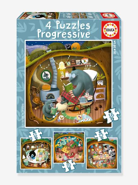 Progressieve Puzzels Bosverhalen 12/25 - EDUCA BORRAS blauw - vertbaudet enfant 