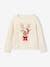 Kerstcadeauverpakking 'Renne' jacquard trui + 2 scrunchies voor meisjes ecru+roze (poederkleur) - vertbaudet enfant 