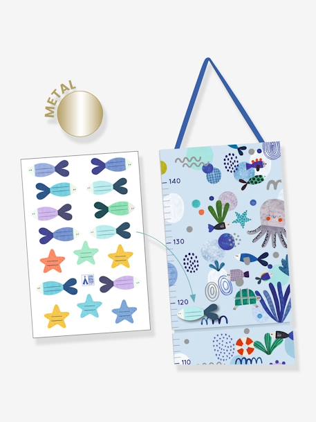 Oceaan meetlat van papier met stickers - DJECO blauw - vertbaudet enfant 