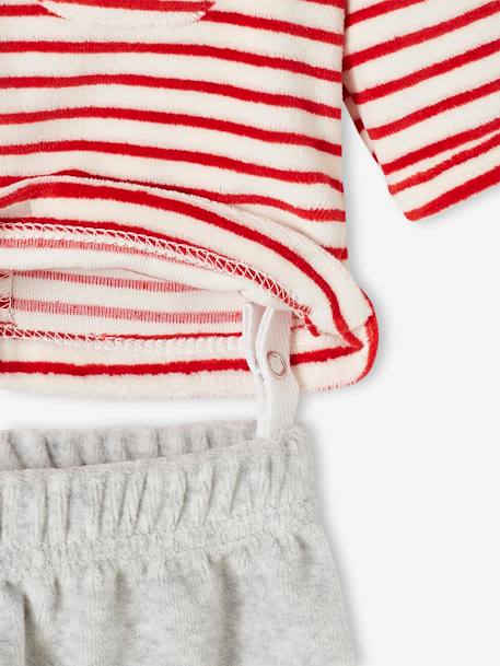 Kerstpyjama voor baby's van fluweel gemêleerd grijs - vertbaudet enfant 