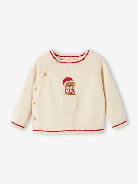 2-delige gebreide Kerst babyset gemêleerd beige - vertbaudet enfant 