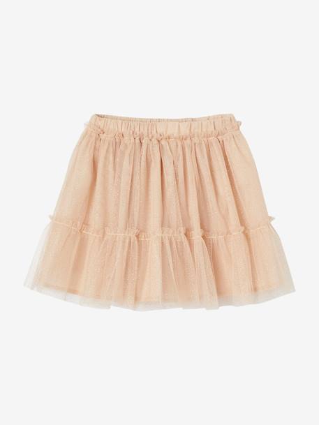 Tule rokje met glitters voor meisjes ecru+iriserend beige+nude - vertbaudet enfant 