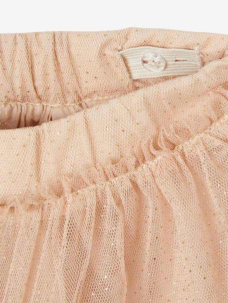 Tule rokje met glitters voor meisjes ecru+iriserend beige+nude - vertbaudet enfant 