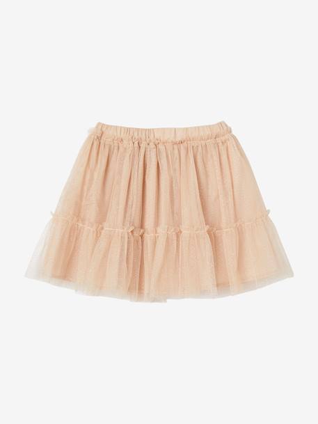 Tule rokje met glitters voor meisjes ecru+iriserend beige+nude - vertbaudet enfant 