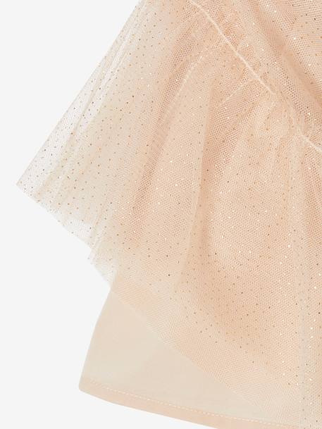 Tule rokje met glitters voor meisjes ecru+iriserend beige+nude - vertbaudet enfant 