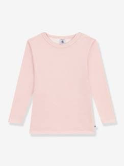 Meisje-T-shirt, souspull-T-shirt-T-shirt met lange mouwen van wol en katoen PETIT BATEAU