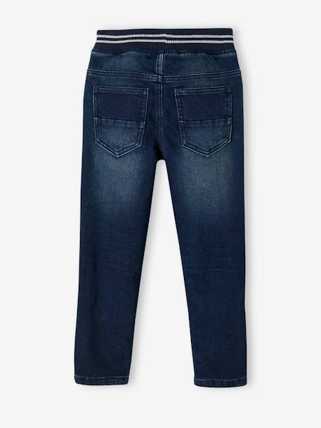 Fleecebroek met denim look met warme binnenkant ongewassen denim+stone - vertbaudet enfant 