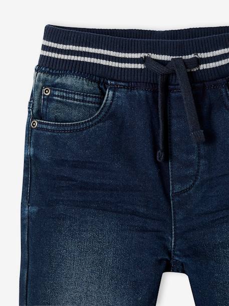 Fleecebroek met denim look met warme binnenkant ongewassen denim+stone - vertbaudet enfant 