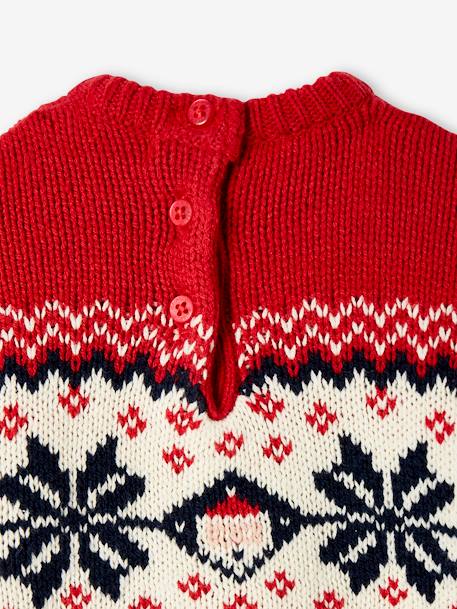 Kersttrui in jacquard voor baby's, capsule familiecollectie dennen+rood - vertbaudet enfant 