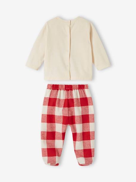 Babypyjama voor familiecapsulecollectie Kerstmis ecru - vertbaudet enfant 