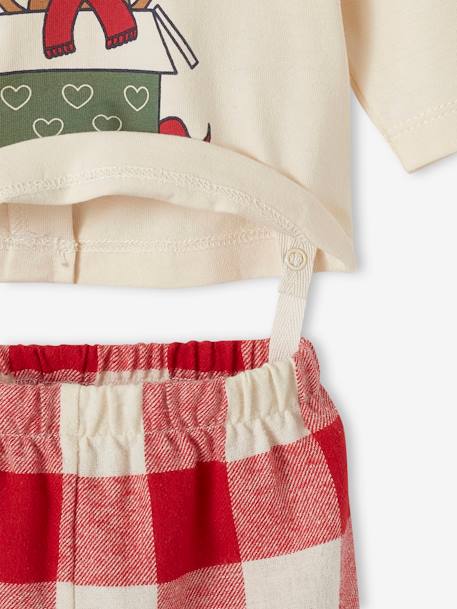 Babypyjama voor familiecapsulecollectie Kerstmis ecru - vertbaudet enfant 