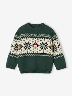 Baby-Trui, vest, sweater-Trui-Kersttrui in jacquard voor baby's, capsule familiecollectie