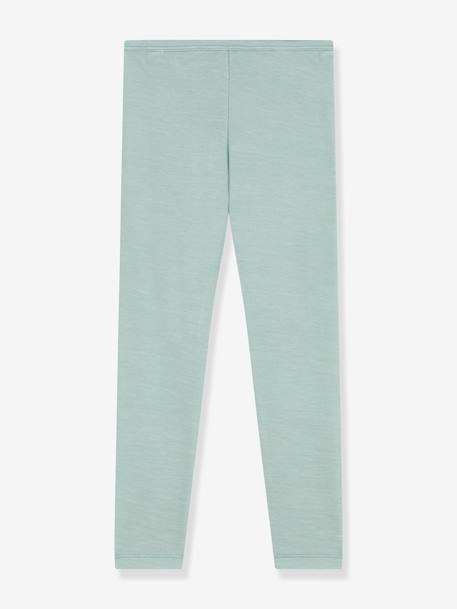 Legging van wol en katoen PETIT BATEAU groen - vertbaudet enfant 