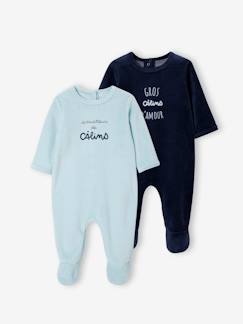 Set van 2 fluwelen babyslaappakjes BASICS  - vertbaudet enfant