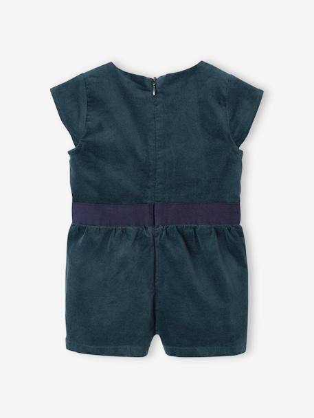 Gladde fluwelen babyjumpsuit smaragdgroen - vertbaudet enfant 