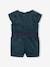 Gladde fluwelen babyjumpsuit smaragdgroen - vertbaudet enfant 