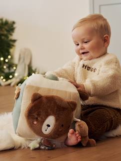 Speelgoed-Eerste levensjaren-Knuffels en knuffeldoekjes-Grote stoffen activiteitenkubus GREEN FOREST