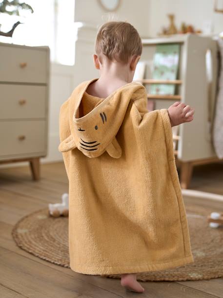 Badponcho baby personaliseerbaar Animal abrikoos+okergeel - vertbaudet enfant 