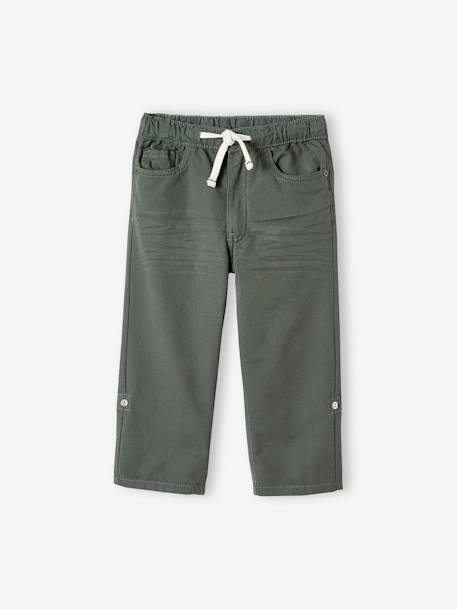 Onverwoestbare pantalon die kan worden omgevormd tot jongesbermuda GRIJSGROEN+MARINEBLAUW - vertbaudet enfant 