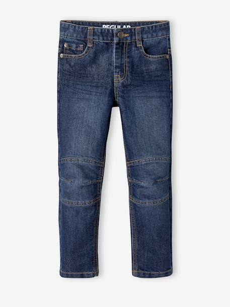 Rechte jeans voor jongens MorphologiK indestructible 'waterless' met heupomtrek medium denim stone+onbewerkt denim - vertbaudet enfant 