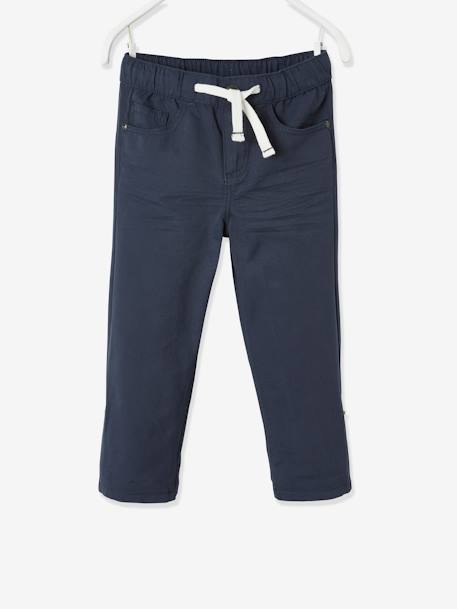 Onverwoestbare pantalon die kan worden omgevormd tot jongesbermuda GRIJSGROEN+MARINEBLAUW - vertbaudet enfant 