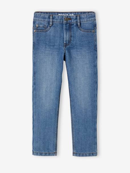 Onverwoestbare rechte jeans jongens denim stone+denimgrijs+onbewerkt denim - vertbaudet enfant 