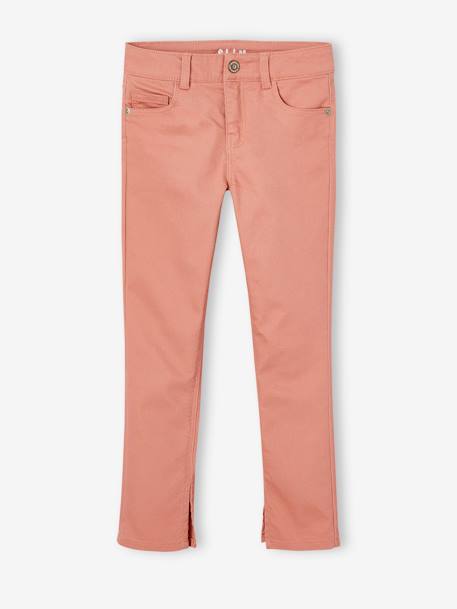 Onverwoestbare slim fit meisjesbroek met hartjeszakken op de achterkant rouge - vertbaudet enfant 