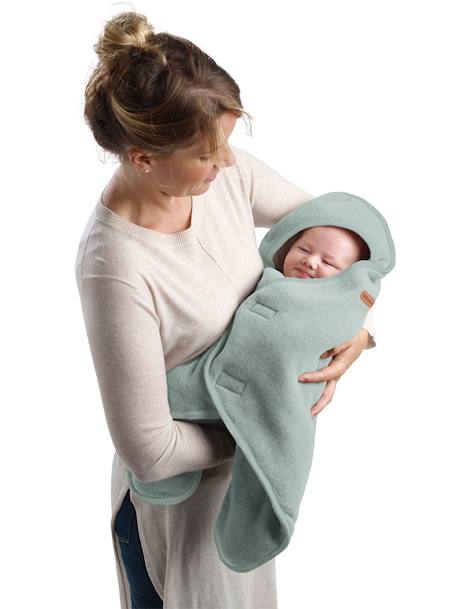 Deken BEABA Babynomade® met fleece voering gemêleerd grijs+roze (poederkleur)+saliegroen - vertbaudet enfant 