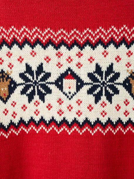 Kersttrui in jacquard voor volwassenen, capsule familiecollectie dennen+rood - vertbaudet enfant 