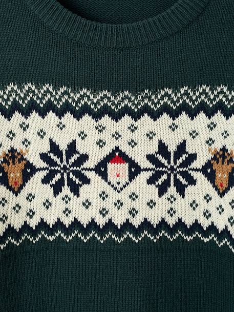 Kersttrui in jacquard voor volwassenen, capsule familiecollectie dennen+rood - vertbaudet enfant 